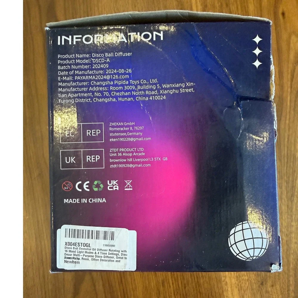 Payarma Rotating Disco Ball Essential Oil Diffuser New